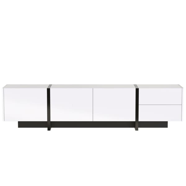 Rootz højglans tv-skab - Mediestativ - Underholdningsenhed - Rigelig opbevaring - 190L x 35W x 45H cm