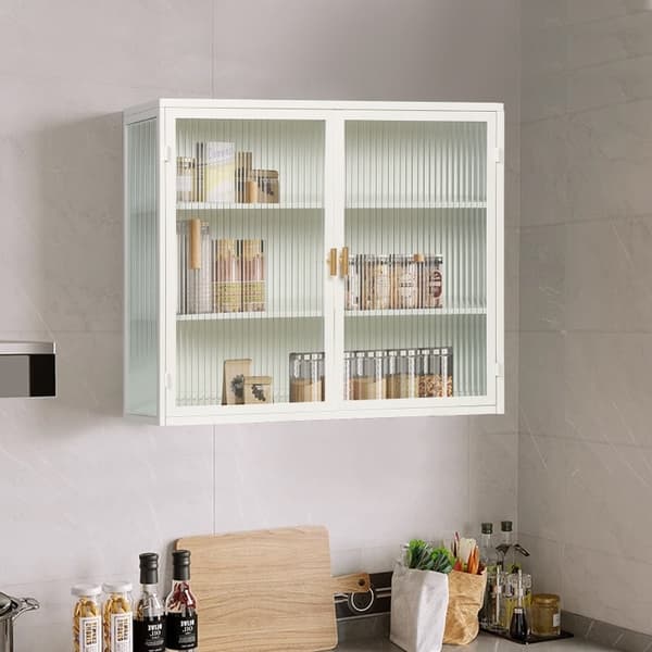 Rootz Modern vægskab - Vitrineskab - Vitrineskab - Stilfuld opbevaring - 70cm x 23cm x 60cm