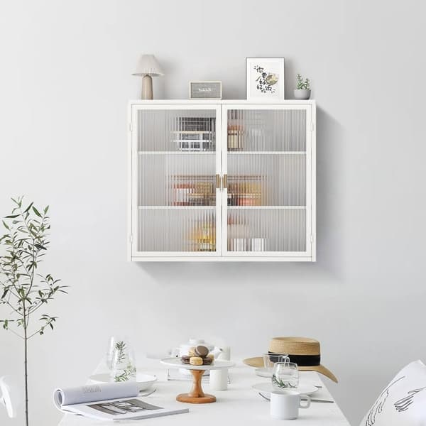 Rootz Modern vægskab - Vitrineskab - Vitrineskab - Stilfuld opbevaring - 70cm x 23cm x 60cm