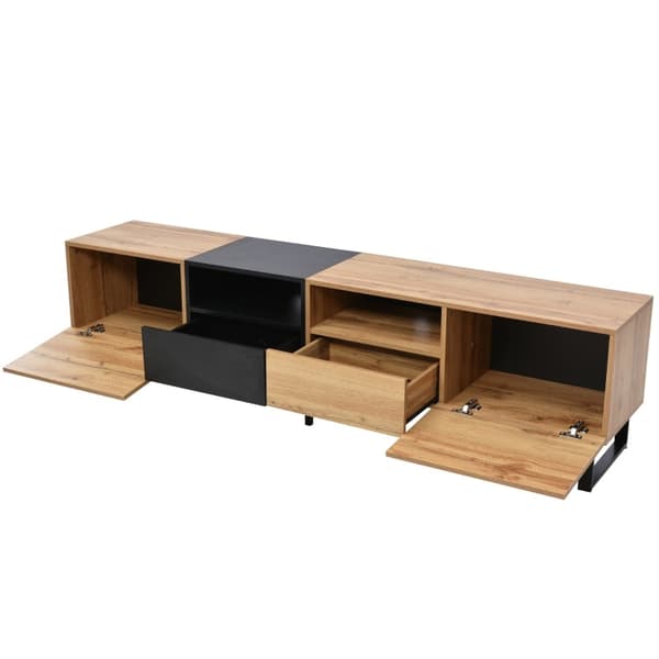 Rootz Modern TV-taso - Viihdeyksikkö - Mediakonsoli - Kestävä ja tilava - 190L x 38W x 48K cm