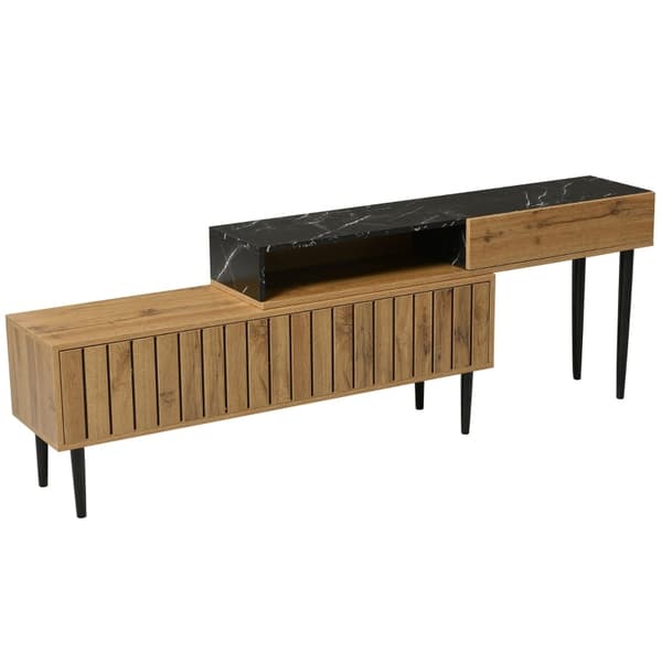 Rootz Premium TV-teline - Mediakonsoli - Viihdekeskus - Kestävä ja tilaa säästävä - 129,0L x 30,0W x 58,0K cm