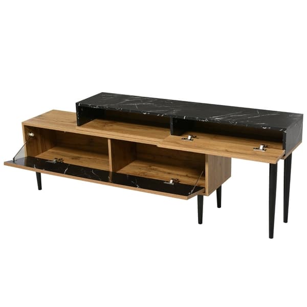 Rootz Premium TV-teline - Mediakonsoli - Viihdekeskus - Kestävä ja tilaa säästävä - 129,0L x 30,0W x 58,0K cm