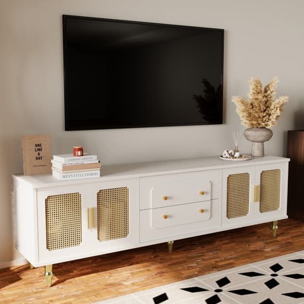 Rootz Retro TV -kaappi - Viihdeyksikkö - Säilytys senkki - Runsaasti säilytystilaa - 175 cm x 38 cm x 55,5 cm