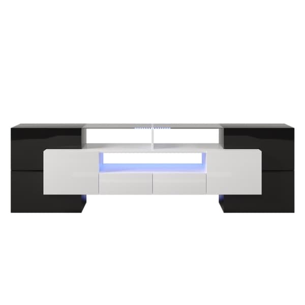 Rootz TV-skåp - Underhållningsenhet - Mediakonsol - Integrerad LED-belysning - 200L x 30W x 60,7H cm