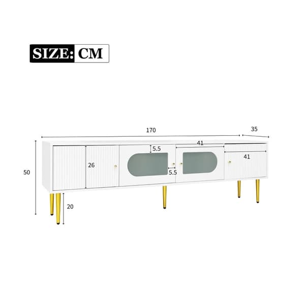 Rootz TV-skåp - Mediakonsol - Underhållningsställ - Lyxig design - 170 cm x 35 cm x 50 cm