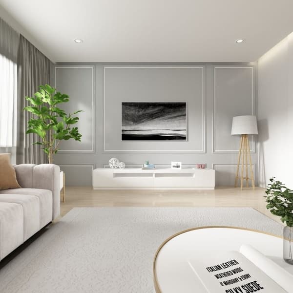 Rootz White Moderni TV-kaappi - Viihdeteline - Mediakonsoli - Runsaasti säilytystilaa - 240L x 39W x 35K cm