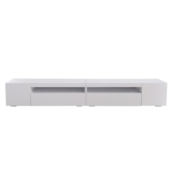 Rootz White Moderni TV-kaappi - Viihdeteline - Mediakonsoli - Runsaasti säilytystilaa - 240L x 39W x 35K cm
