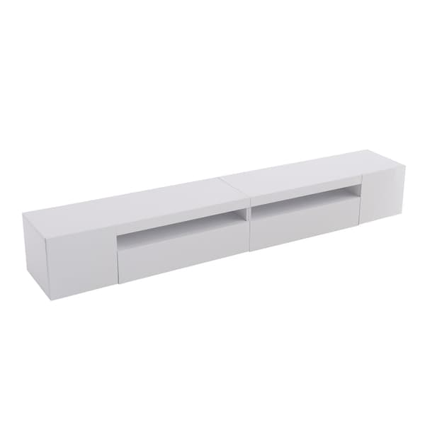 Rootz White Moderni TV-kaappi - Viihdeteline - Mediakonsoli - Runsaasti säilytystilaa - 240L x 39W x 35K cm