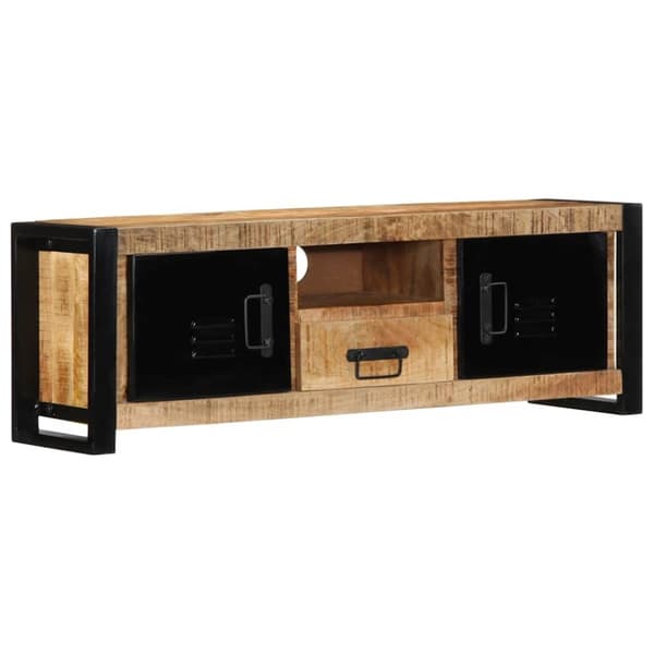 vidaXL Tv-bänk 100x30x35 cm massivt grovt mangoträ