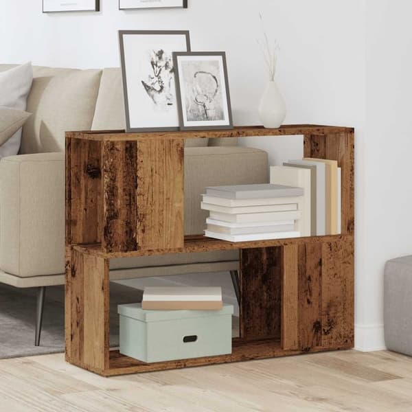 vidaXL Bokhylle/romdeler gammelt tre 80x24x63 cm