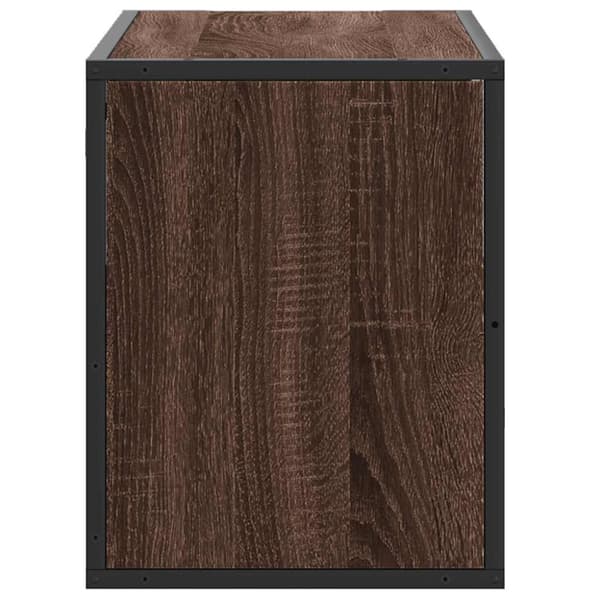 Tv-bänk brun ek 80x31x39,5 cm konstruerat trä och metall