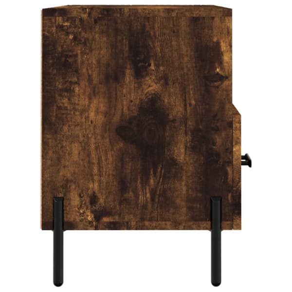 Tv-bänk rökfärgad ek 80x36x50 cm konstruerat trä