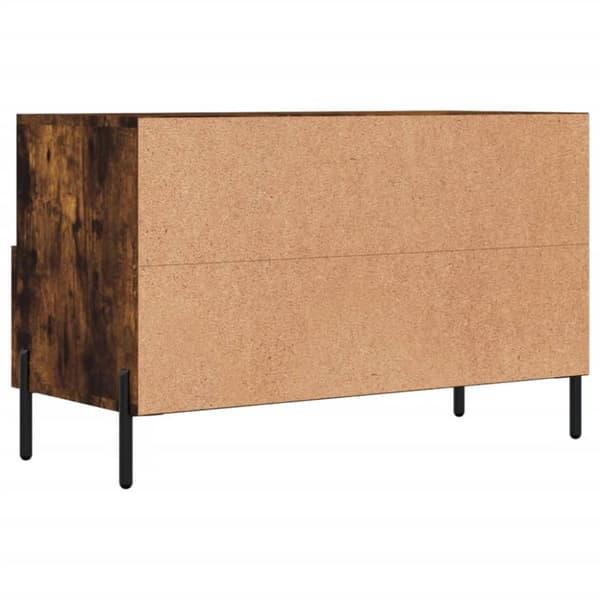 Tv-bänk rökfärgad ek 80x36x50 cm konstruerat trä