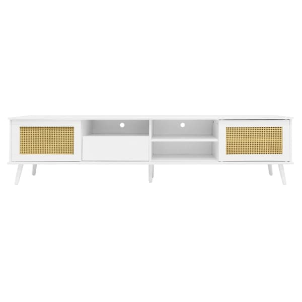 Rootz Rattan TV-ställ - Underhållningsenhet - Mediakonsol - Robust konstruktion - 200L x 40W x 49H cm