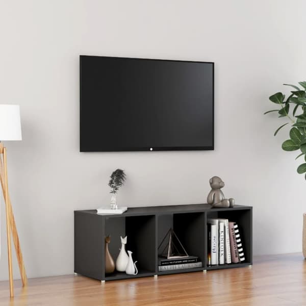 TV-bänk grå 107x35x37 cm konstruerat trä