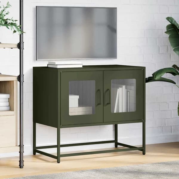 vidaXL TV-skap Olivengrønn 68x39x60,5 cm Kaldvalset stål