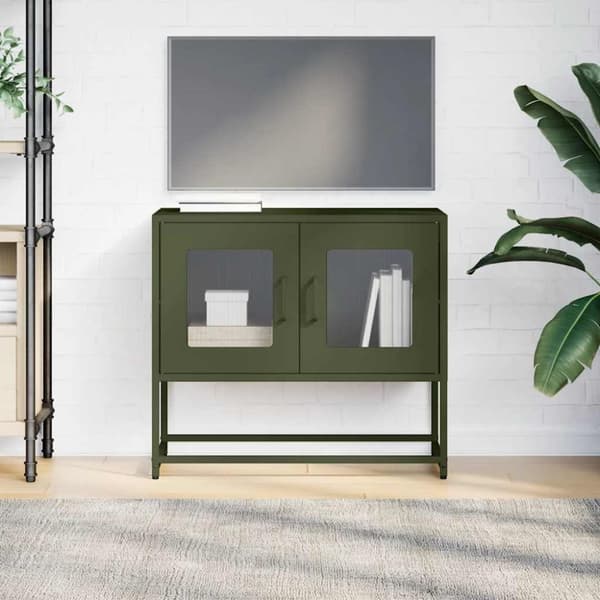 vidaXL TV-skap Olivengrønn 68x39x60,5 cm Kaldvalset stål