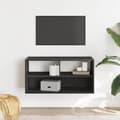 Miniatyrbilde 4 av 11: vidaXL TV-benk svart 80x31x39,5 cm konstruert tre og metall