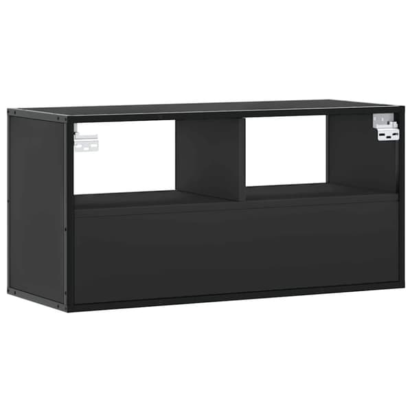 vidaXL TV-benk svart 80x31x39,5 cm konstruert tre og metall
