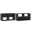 Miniatyrbilde 8 av 11: vidaXL TV-benk svart 80x31x39,5 cm konstruert tre og metall