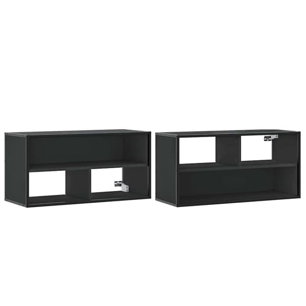 vidaXL TV-benk svart 80x31x39,5 cm konstruert tre og metall