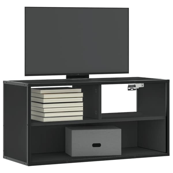 vidaXL TV-benk svart 80x31x39,5 cm konstruert tre og metall