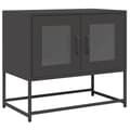 Miniatyrbild 3 av 11: vidaXL TV-bänk svart 68x39x60,5 cm kallvalsat stål
