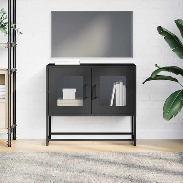 vidaXL TV-bänk svart 68x39x60,5 cm kallvalsat stål