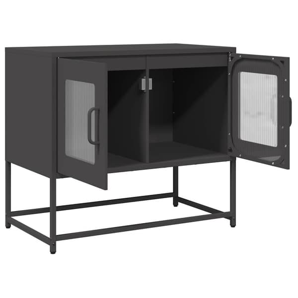vidaXL TV-bänk svart 68x39x60,5 cm kallvalsat stål
