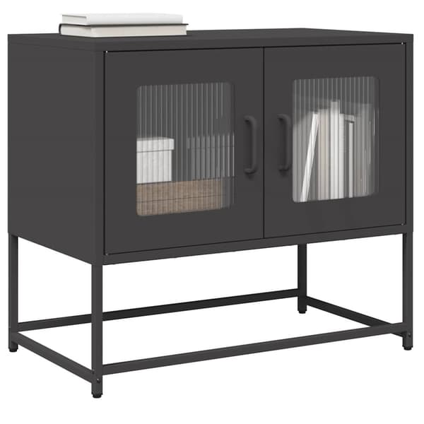 vidaXL TV-bänk svart 68x39x60,5 cm kallvalsat stål