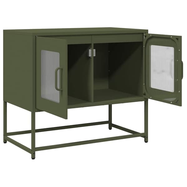 vidaXL tv-bord 68x39x60,5 cm koldvalset stål olivengrøn