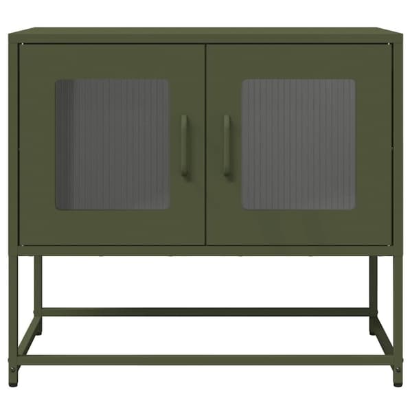 vidaXL tv-bord 68x39x60,5 cm koldvalset stål olivengrøn