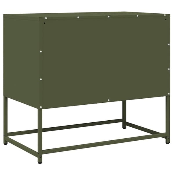 vidaXL tv-bord 68x39x60,5 cm koldvalset stål olivengrøn