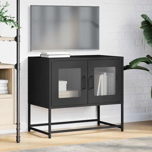 vidaXL tv-bord 68x39x60,5 cm koldvalset stål sort