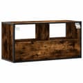 Miniatyrbild 7 av 11: vidaXL Tv-bänk rökfärgad ek 80x31x39,5 cm konstruerat trä och metall