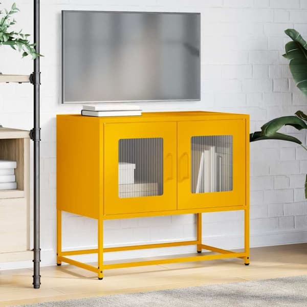 vidaXL TV-skap Sennep Gul 68x39x60,5 cm Kaldvalset stål