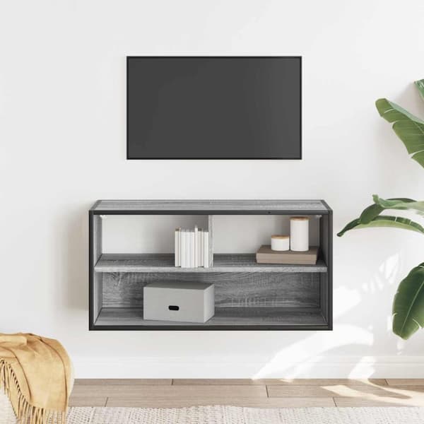 vidaXL TV-benk grå sonoma 80x31x39,5 cm konstruert tre og metall