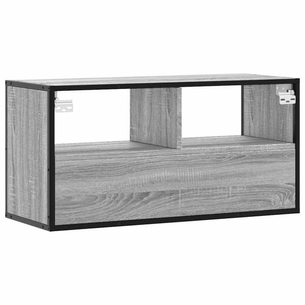 vidaXL TV-benk grå sonoma 80x31x39,5 cm konstruert tre og metall