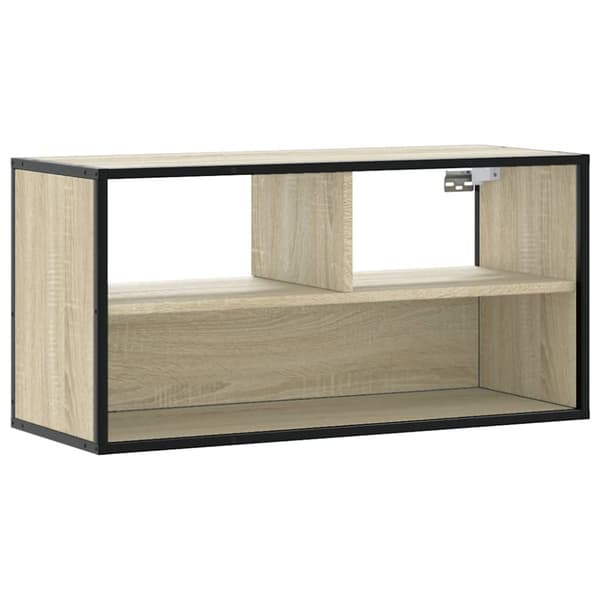 vidaXL Tv-bänk sonoma-ek 80x31x39,5 cm konstruerat trä och metall