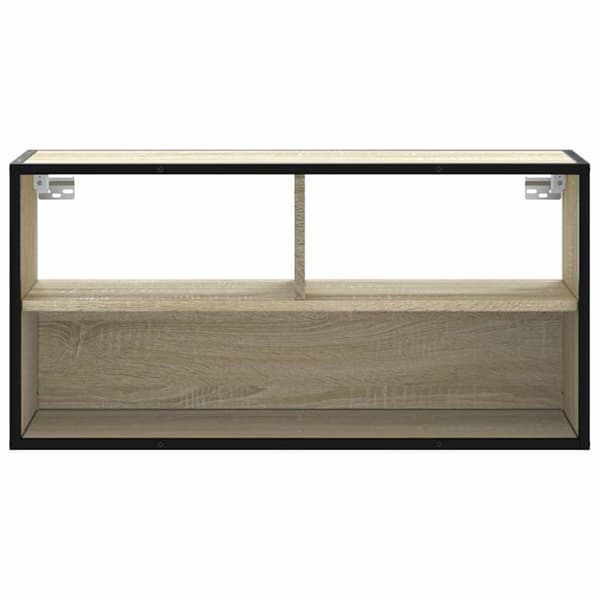 vidaXL Tv-bänk sonoma-ek 80x31x39,5 cm konstruerat trä och metall