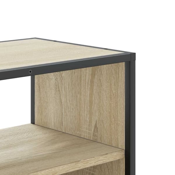 vidaXL Tv-bänk sonoma-ek 80x31x39,5 cm konstruerat trä och metall