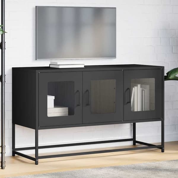 vidaXL tv-bord 100,5x39x60,5 cm koldvalset stål sort