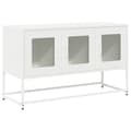 Miniatyrbillede 3 af 11: vidaXL tv-bord 100,5x39x60,5 cm koldvalset stål hvid