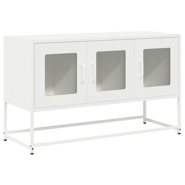 vidaXL tv-bord 100,5x39x60,5 cm koldvalset stål hvid
