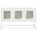 Miniatyrbillede 6 af 11: vidaXL tv-bord 100,5x39x60,5 cm koldvalset stål hvid
