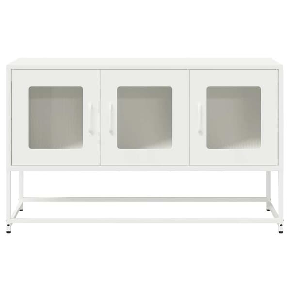 vidaXL tv-bord 100,5x39x60,5 cm koldvalset stål hvid