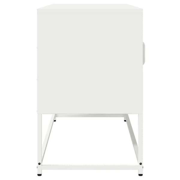 vidaXL tv-bord 100,5x39x60,5 cm koldvalset stål hvid