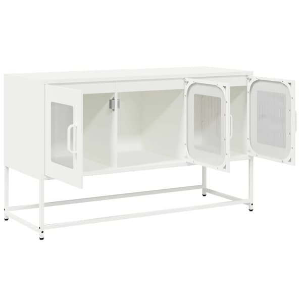 vidaXL tv-bord 100,5x39x60,5 cm koldvalset stål hvid