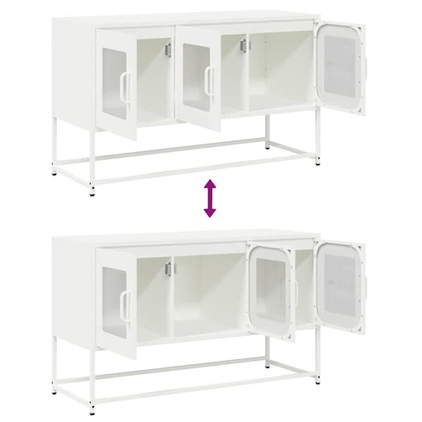 vidaXL tv-bord 100,5x39x60,5 cm koldvalset stål hvid
