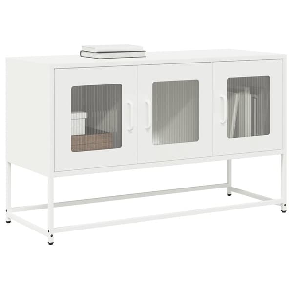 vidaXL tv-bord 100,5x39x60,5 cm koldvalset stål hvid